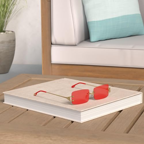 SDINM Rimless Sunglasses 90s Frameless Rectangle Tinted Lens Eyewear Candy Color Glasses for Women Men2