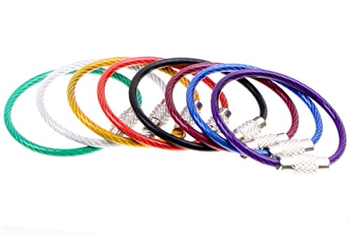 Mini Skater 24PCS 4 Inches Assorted Colored Stainless Steel Wire keychain key ring Cable Ring(Random Color) - Thumbnail 4