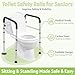 Jesosia Toilet Safety Rails for Seniors - Adjustable & Foldable Medical Toilet Safety Frame - Heavy Duty Stand Alone Toilet Handles Support for Elderly Disabled & Handicap - Fits Most Toilets (380 lb)