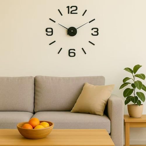 Miniatura 3 de Vococal - Reloj De Pared Con Números Adhesivos - Color Negro - Moda Diy Reloj De Pared