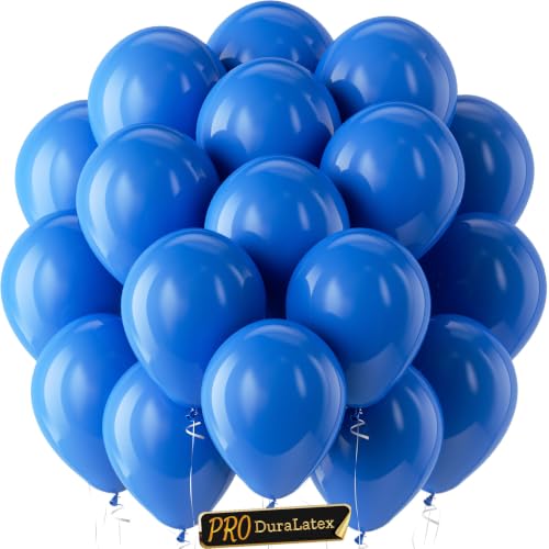 Image of Bezente Pro Duralatex Dark Blue Extra-Thick Balloons 120 Pack 10 inch | Matte Dark Blue Balloons for Graduation Men Birthday Gender Reveal Wedding Under The Sea Ocean Theme Boho Party Decorations