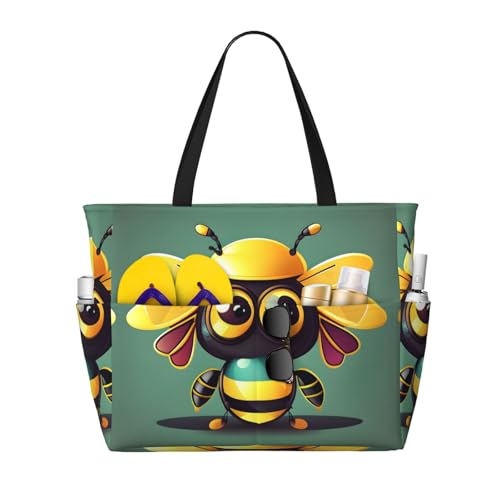 Sac imperméable abeille grand volume pour voyage et plage d'été noir