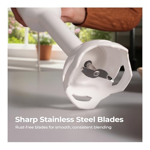 Image of Lifelong 300W Electric Hand Blender for Kitchen | Single Speed Control | Detachable Stainless Steel Blades | Silent Operation | Easy Click Fit Locking | Multipurpose Blender for Smoothies & Juices