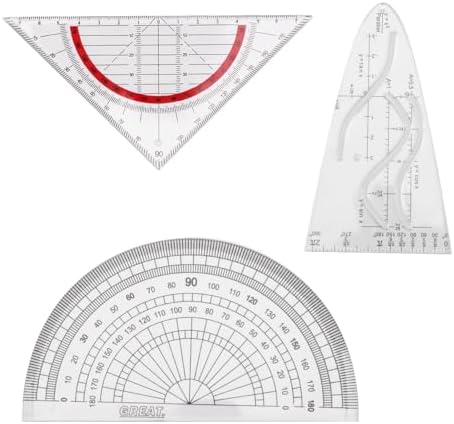 JIANTA Géométrie Plastique, 4Pcs Equerre De Géométrie, 16cm Triangle Géométrique En Plastique Transparente, Géotriangle En Plastique Avec Poignée Pour Les Étudiants, Le Bureau, La Peinture