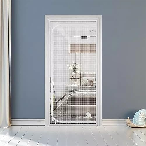 Liveinu Cremallera mosquitera para puerta, mosquitera magnética para puerta de balcón, cortina sin necesidad de taladrar, cortina para puerta de balcón, salón, puerta corredera de terraza, color