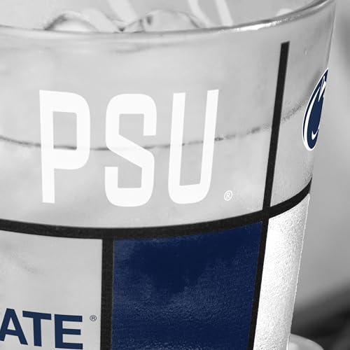 Image of Logo Brands NCAA oz Stained Glass Pint Glass - 3D Embossed Logo & Bold Team Colors - Durable Sports Fan Beer Glass for Home, Bar & Tailgates
