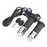 EVTSCAN E-Bike Thumb Throttle, 1 Pair Universal LED Voltage Display Twist Throttle for 12-99V Ebike Scooter(Silver)
