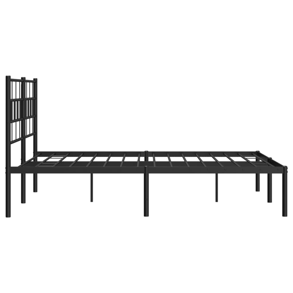 vidaXL Cadre de lit métal sans Matelas avec tête de lit Noir 140x190cm