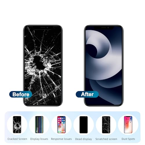 for iPhone XR Screen Replacement Kit 6.1inch,3D Touch LCD Display Digitizer Assembly with Repair Tools +Tempered Glass, Compatible with iPhone XR Screen Replacement (A1984/A2105/A2106/A2108) 6.1inch