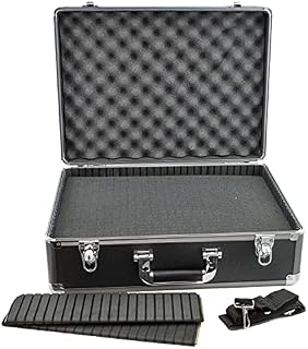 ROC Cases B067 Lockable Black Flight Case with Gun Metal Grey Trim L460 x W340 x H170mm, Cubed Foam and Dividers