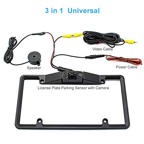 Image of 3 in 1 Car License Plate Frame Parking Rearview Camera Rear View Camera with Video Cable for Reversing Safety , Other Anti Theft Alarms