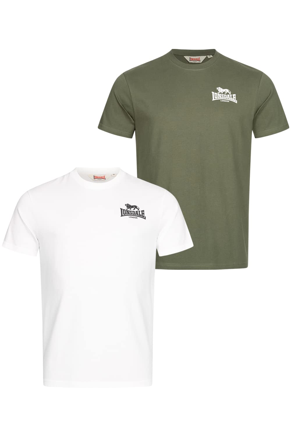 Lonsdale Herren T-Shirt Normale Passform Doppelpack BLAIRMORE