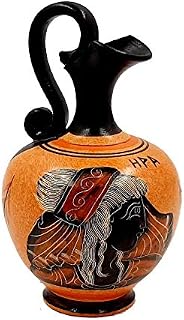 Greek Oinochoe 13cm,Ceramic Vase,shows Goddess Hera