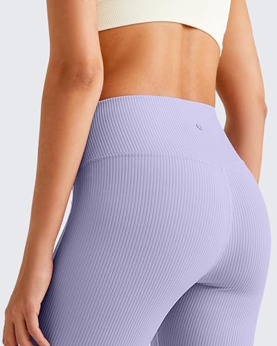 Image of G4Free Ribbed Flare Yoga Pants for Women High Waisted Bell Bottom Leggings Tummy Control Petite /Regular /Tall