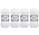 100% Microfiber Acrylic Alize Diva Silk Effect Knitting Sport Crochet Yarn Lot of 4 Ball skeins 400g