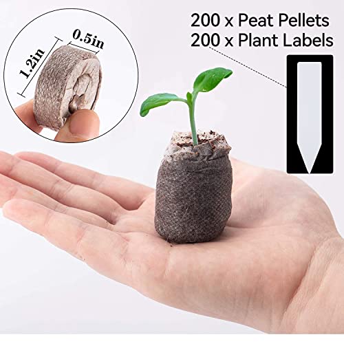 200 Pcs Peat Pellet- 30Mm Seeds Plant Starting Compressed Nutrient Fertilizer Fiber Soil Block Plant Starting Plugs Peat Pellets Bulk For Plant Seedling Transplanting Growing Herb Flower Vegetables #TOP6