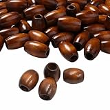 Generic 100 Ovaladas de Madera con Agujeros, Ideales para La Elaboración de Joyas. Accesorios para Espaciar Collares, Pulseras Y Manualidades, MarrÓn, tal como se describe