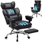 TUORUI Chefsessel mit hoher Rückenlehne, Bürostuhl Ergonomischer mit Verstellbaren Armlehnen, PU...
