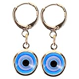 Healeved Pendientes de Aro con Ojo Azul Evil Eye Colgantes Creativos de Resina y Aleación Decoración Versátil para Mujer Regalo para Amigas y Familiares