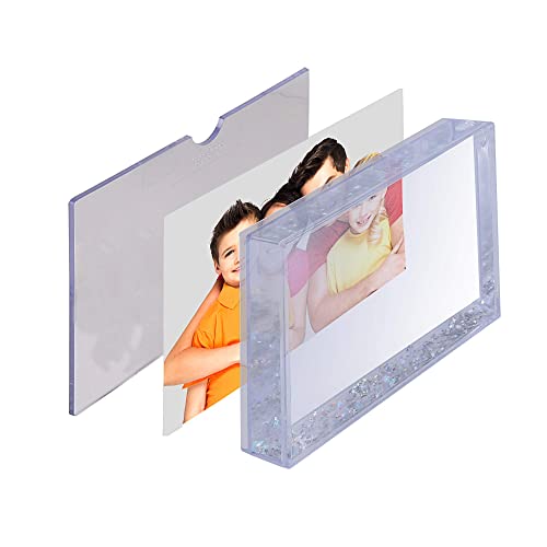 Rdh Glitter Picture Frames Acrylic Friends Family Snow Globe Photo Frame Gifts (4X6 Silver) #TOP2