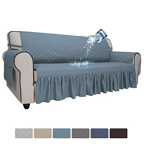 Easy-Going Sofa Slipcover Skirt Sofa Cover Waterproof Couch Cover with Pocket Furniture Protector