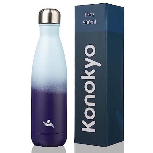 Konokyo Insulated Water Bottles,17oz Double Wall Stainless Steel Vacumm Metal Flask for Sports Travel,Ocean Dream