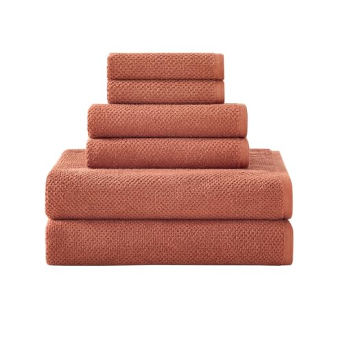 Under The Canopy Organic Cotton Textured Towels - Terracotta - 2 Hand Towels