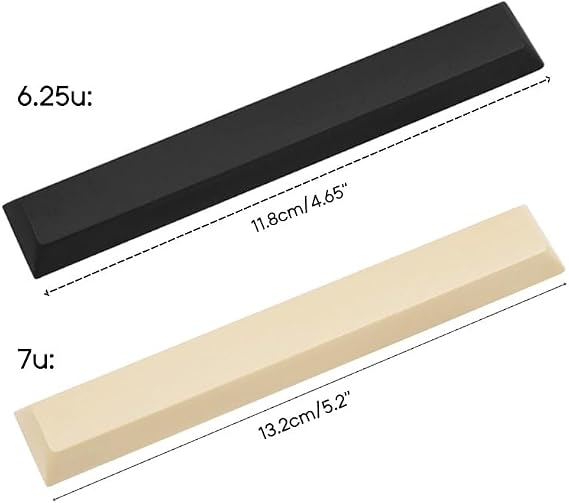 Spacebar Keycaps PBT Space Bar Keycap 6.25u 6.25X 7u Keycap White Black Gray Yellow Green Pink for Mechanical Keyboard Spacebar Keycap Keycaps Spacebar White/Black/Gray/Light-Gray/Yellow/Green
