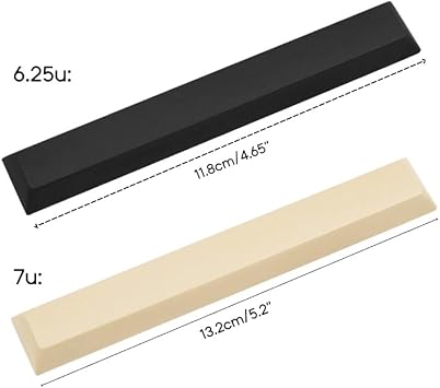 Spacebar Keycaps PBT Space Bar Keycap 6.25u 6.25X 7u Keycap White Black Gray Yellow Green Pink for Mechanical Keyboard Spacebar Keycap Keycaps Spacebar White/Black/Gray/Light-Gray/Yellow/Green