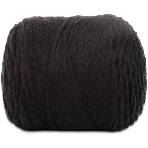 Image of ThreadArt Chunky Yarn Big Cake, 300g (316 Yards - Black 17 | Super Bulky #6 for Hand Knitting & Crocheting - 100% Soft Acrylic for Blanket Yarn