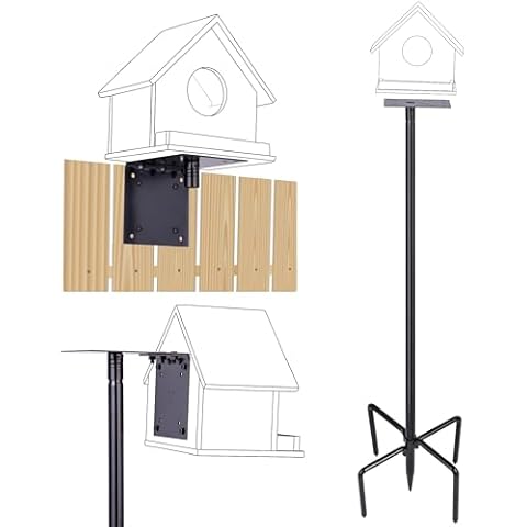 Ottsuls Bird Feeder Pole, 109 Inch Heavy Duty Bird House Pole Kit for Outdoors, with 5-Prong Base Feeding Station for Wild Birds Watching, Adjustable Bird Feeder Stand (Bird House Not Included) Cover