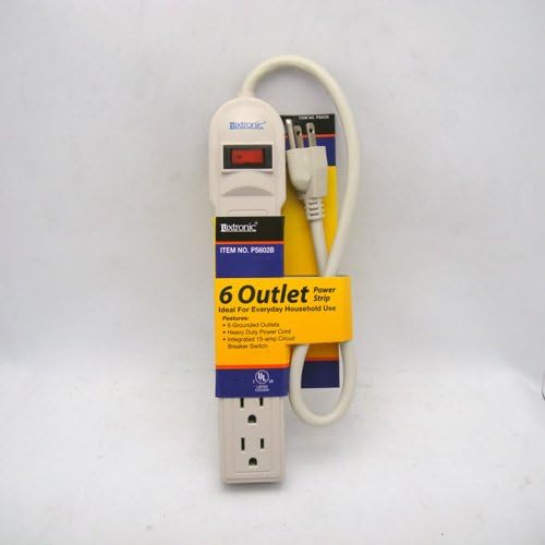 Luxtronic PS602B UL Aprroved 6 outlet Power Strip Platinum