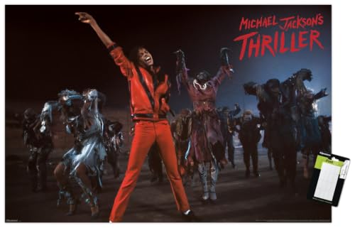 Trends International Michael Jackson - Thriller Dance Wall Poster, 34L x 22.4W, Premium Poster & Mount Bundle