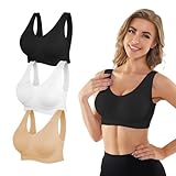 YADIFEN 3 Pack Womens Sports Bras，Wireless Comfortable Seamless Sleep Yoga Sports Bras for Women with Removable Pads