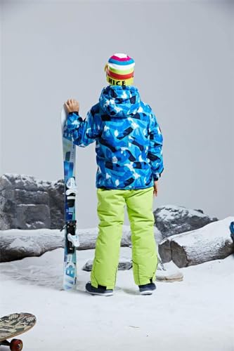 Image of WOWULOVELY Big Boy's 2-Piece Colorblock Snow Pants and Jacket Snowsuit Ski Suit
