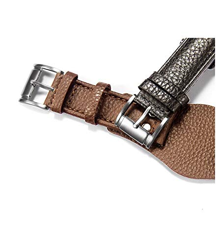 Dioway For Fossil Ch2891 Leather Watch Bands 22Mm Replacement With Stainless Steel Buckle - Brown 22Mm Fossil Ch2891 Leather Watch Strap #TOP2