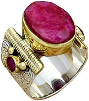 Large Raw Ruby Ring * Sterling Silver Ring * Bohemian Ring * Boho Statement Ring * Gift for Her * Everyday Ring * Ring for Girls * Silver Bezel Ring * Oval Stone Ring * Wide Band Ring * Christmas Day