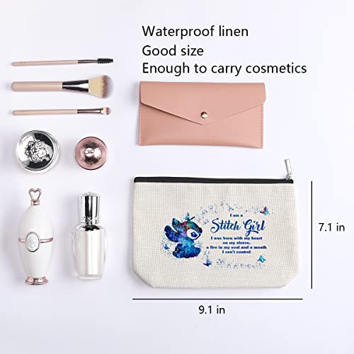 Funny Cartoon Cosmetic Bag for Anime Fans, Cartoon Movie Inspired Makeup Bag, Travel Toiletry Makeup Organizer Zipper Pouch, I Am A Girl Bag Gifts for Tv Fans Girls2