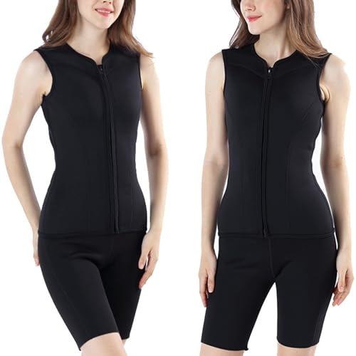 Wetsuit Tops Women Vest Neoprene Jacket Surfing Swimming Front Zip Wet Suit for Diving Surfing Snorkeling Kayaking Water Sports (A_X-Large) miniatura 4