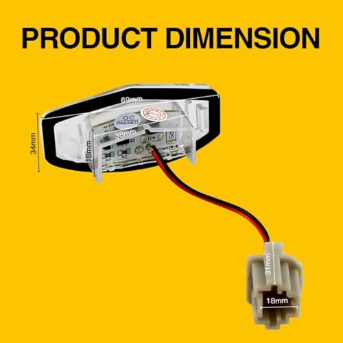 Luces matrícula Accord 2003-2017 plafón trasero sustitución coche 34100S84A01 5