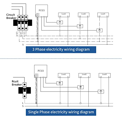 Wifi 3-Phase Clamp Meter, Smart Home Energy Monitor With 3 200A Circuit Level Sensors | Vue - Real Time Electricity Monitor/Meter #TOP1