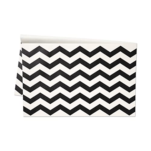 Chevron Paper Placemats For Dining Table - Disposable Black Square Party Placemats 30 Sheets Per Pad Made In Usa #TOP1