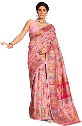 Image of SWORNOF Women's kanjivaram banarasi silk saree for Patola festival Wedding silk with rich pallu Design sarees for women with blouse piece