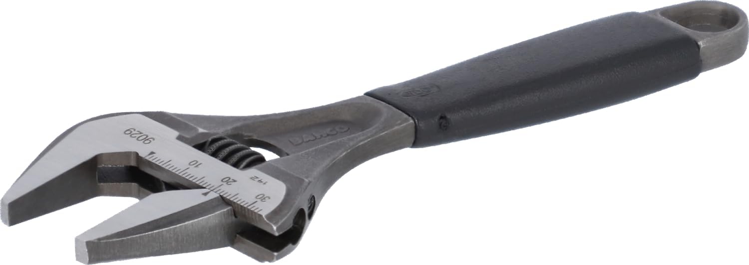 Black Finish Adjustable Wrench, Big Opening 9029