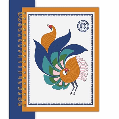 Image of VESTTA -ELEGANCE REDEFINED, B5, Hard Bound Notebook Diary, 7(L) X 9.75 (H) Inches, Gold Wiro Binding, Undated, 90 GSM paper, 192 Ruled Pages (Madhubani Folk Art Series 4)