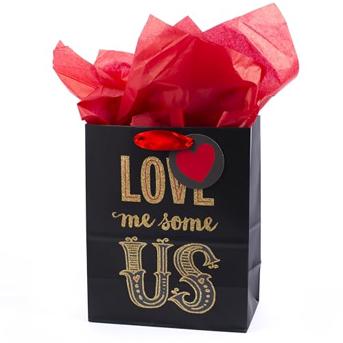 Hallmark Mahogany 9 Medium Gift Bag with Tissue Paper (Love Me Some Us) for Anniversary Valentines Day and More