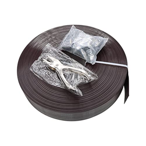 Qlvily Chain Link Fence Privacy Tape, 246ft x 0.15ft Chain Link Fence Slats, Fence Covering Privacy, Brown (200PCS Button + Puncher Included)