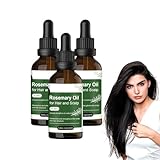 BIO-ROSMARINÖL FÜR HAARWACHSTUM – ÄTHERISCHES ROSMARINÖL FÜR DIE KOPFHAUTPFLEGE – BOTANISCHES HAARSERUM FÜR WACHSTUM UND FÜLLE, NÄHRENDE KOPFHAUTBEHANDLUNG ZUR LINDERUNG VON JUCKREIZ (3 FLASCHEN)