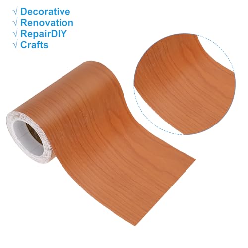 Image of PATIKIL Wood Grain Repair Tape 4.7in x33ft, Self Adhesive Realistic Textured Repair Tape Patch for Floor Door Table Cabinets Desk, Red Cherry