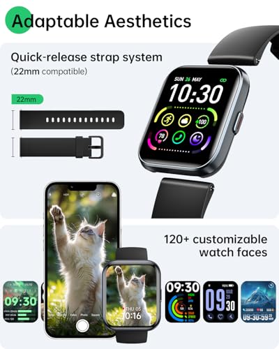 Smart Watches for Women and Men - Smart Watch Compatible for iPhone Android Phone,Alexa,Call & Notification Alerts,Heart Rate & Sleep Monitor,3 ATM Waterproof 1.83 Inches Fitness Tracker